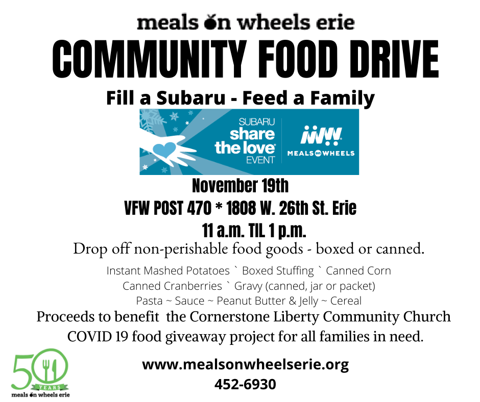 Subaru Share the Love Food Drive November 19, 2020 – Meals On Wheels Erie